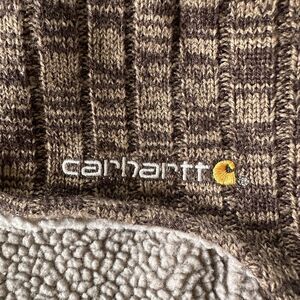 Carhartt Sherpa Lined Beanie Hat Brown Knit Winter Cap One Size Warm